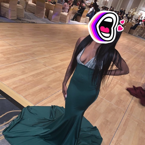 Hunter Green Prom Dress - Picture 2 of 3